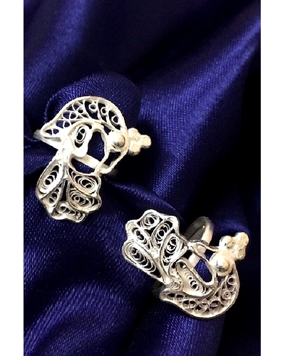Silver Linings Peacock Silver Filigree Handmade Ring-12666575