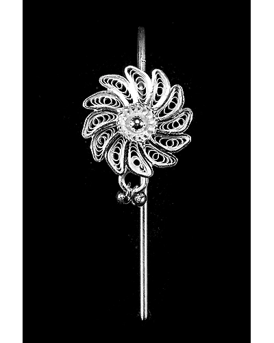 Silver Linings Chakri Silver Filigree Handmade Juda Pin-1
