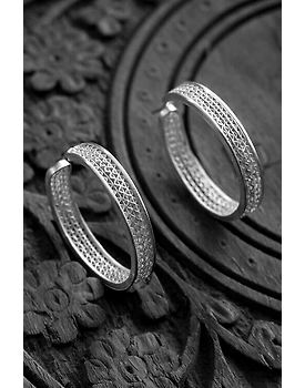 Silver Linings Hoop Silver Filigree Handmade Earrings