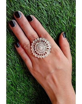 Silver Linings Sun Silver Filigree Handmade Ring