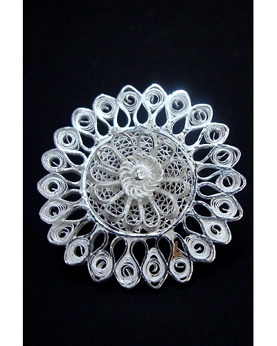 Silver Linings Sun Silver Filigree Handmade Ring-1