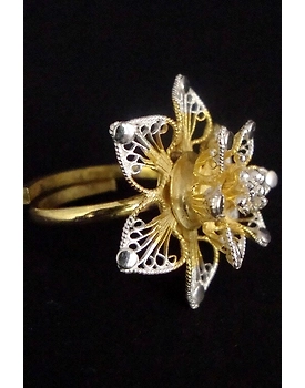 Silver Linings Kusum Dual Tone Silver Filigree Handmade Ring