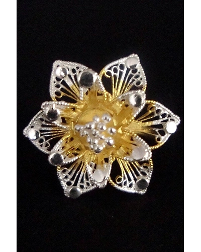 Silver Linings Kusum Dual Tone Silver Filigree Handmade Ring-2