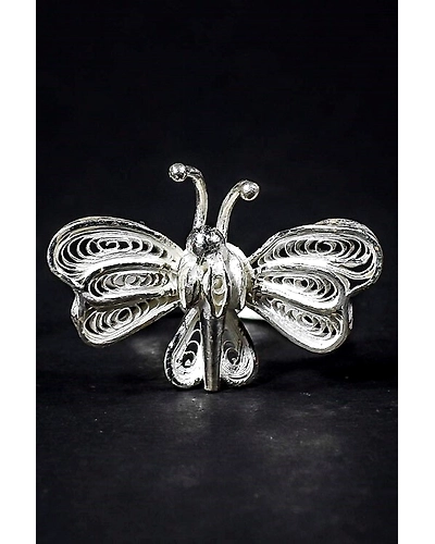 Silver Linings Titli Silver Filigree Handmade Ring-1