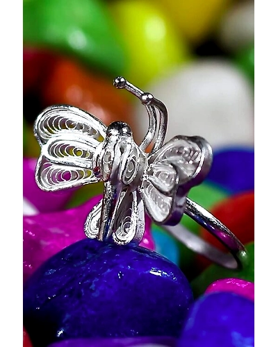 Silver Linings Titli Silver Filigree Handmade Ring-3
