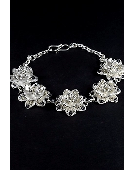 Silver Linings Padma Silver Filigree Handmade Bracelet