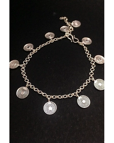 Silver Linings Moon Silver Filigree Handmade Bracelet-12666627
