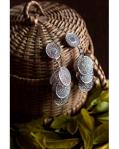 Silver Linings Mesmerizing Tarakasi Silver Filigree Earrings-12666633