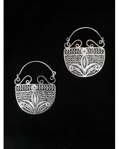Silver Taral Hoops-12666673