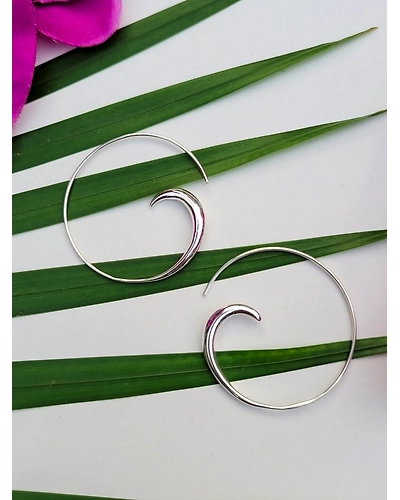 Silver Hoops Waves-12666719