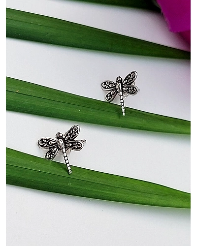 Silver Dragonfly Studs-12666715