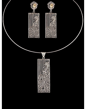 Morni Earrings and Pendant Set