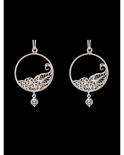 Peacock in a circle Earrings-12666857