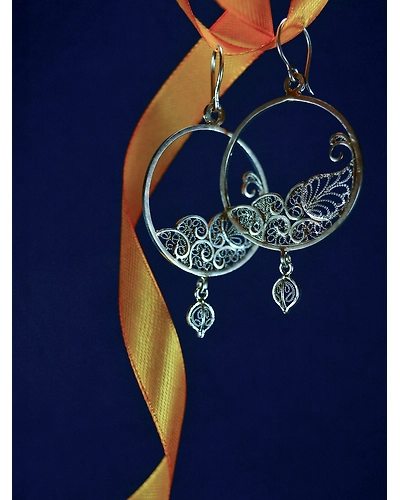 Peacock in a circle Earrings-1