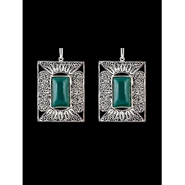 Gonasika Green Agate Filigree Earrings