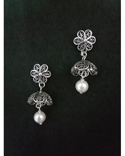 Jhumka Silver Pearl-12667025