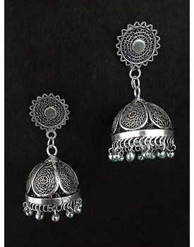 Jhumka Oxidised Silver