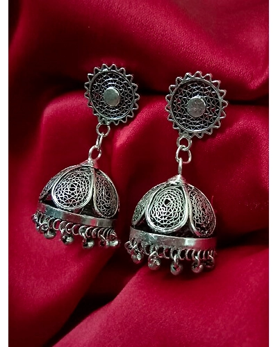 Jhumka Oxidised Silver-2