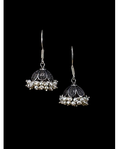 Oxidised Jhumkas-12667015