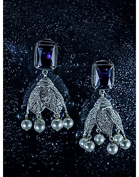 Lotus Crystal & Pearl Earrings
