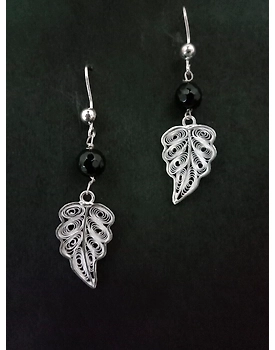 Silver Earrings Leaf