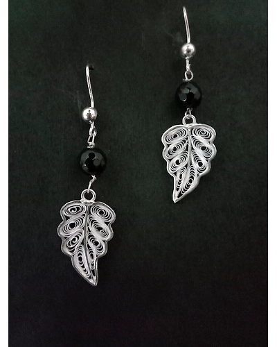 Silver Earrings Leaf-12667117