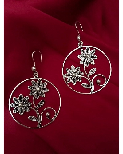 Silver Earrings Guldasta-1