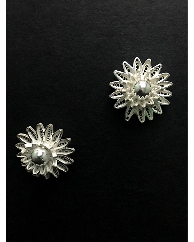 Sunflower Silver Studs-2