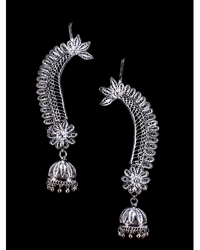 Silver Cuff Earrings-12667575