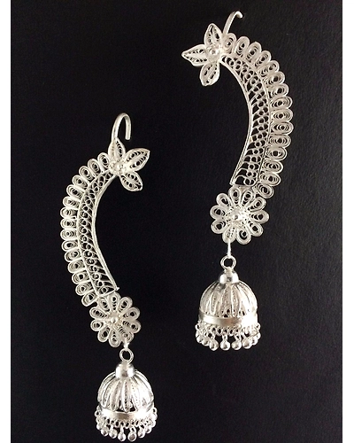 Silver Cuff Earrings-2