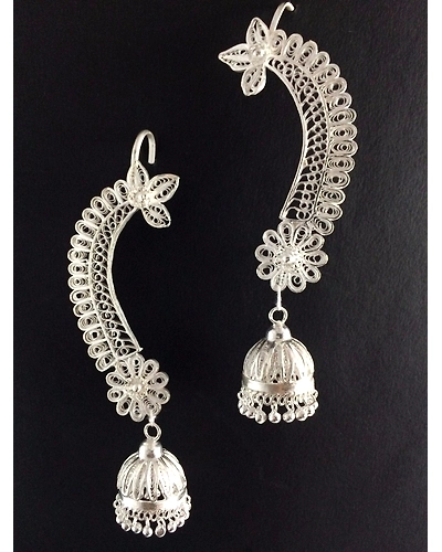 Silver Cuff Earrings-3