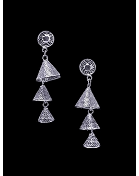 Silver Conical Earrings