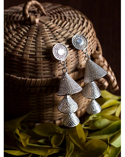 Silver Conical Earrings-2
