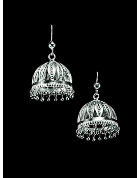 Silver Jhumkas