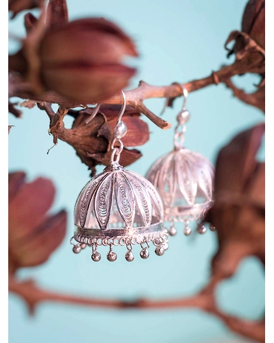 Silver Jhumkas-1