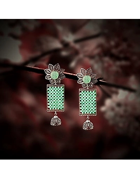 Blissful Zinnia Silver Earrings