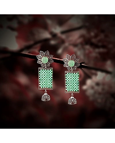 Blissful Zinnia Silver Earrings-1