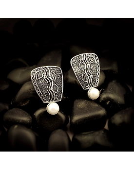 Zeina Filigree Work Silver Earrings