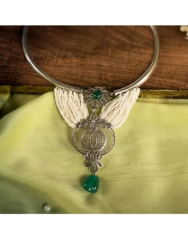 Manjari Haar Silver Necklace