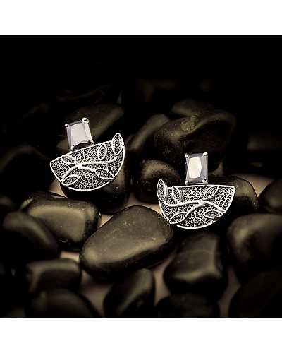 Maya Filigree Silver Earrings-1