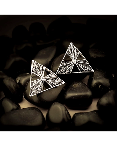 Mandisa Silver Earrings Studs-12667849