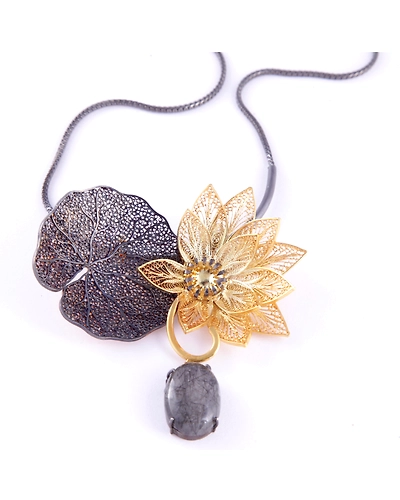 Fleur-de-Lotus-Ren Handcrafted Silver Necklace-2