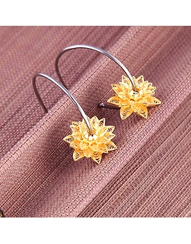 Fleur-de-Lotus Silver Earrings