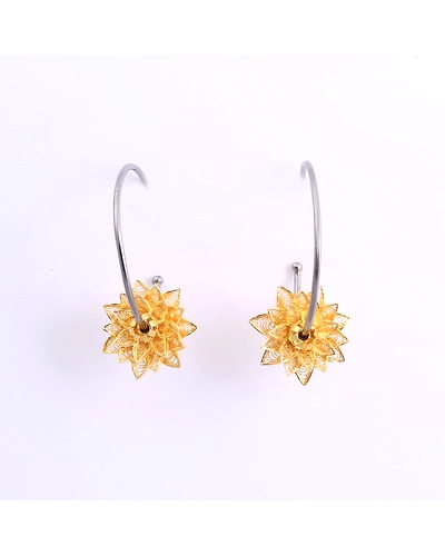 Fleur-de-Lotus Silver Earrings-2