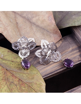 Orquidea Silver Earrings Studs