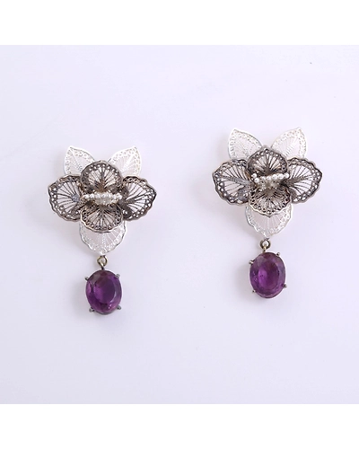 Orquidea Silver Earrings Studs-1