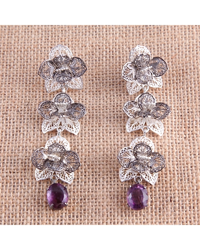 Orquidea Silver Earrings Danglers-12668053