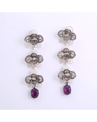 Orquidea Silver Earrings Danglers-2