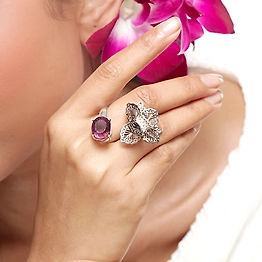 Gonasika Orquidea Filigree Silver Finger Ring