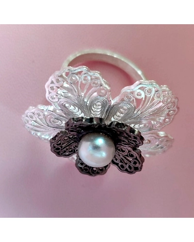 Camelia Silver Finger Ring-2